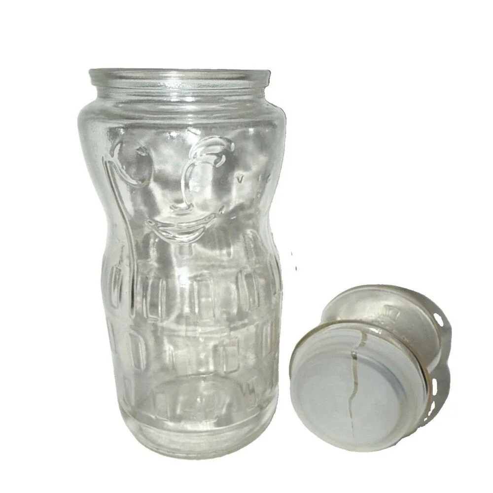 Planters Peanuts 75th Anniversary Glass Jar Mr. Peanut with Lid, Vintage 1991
